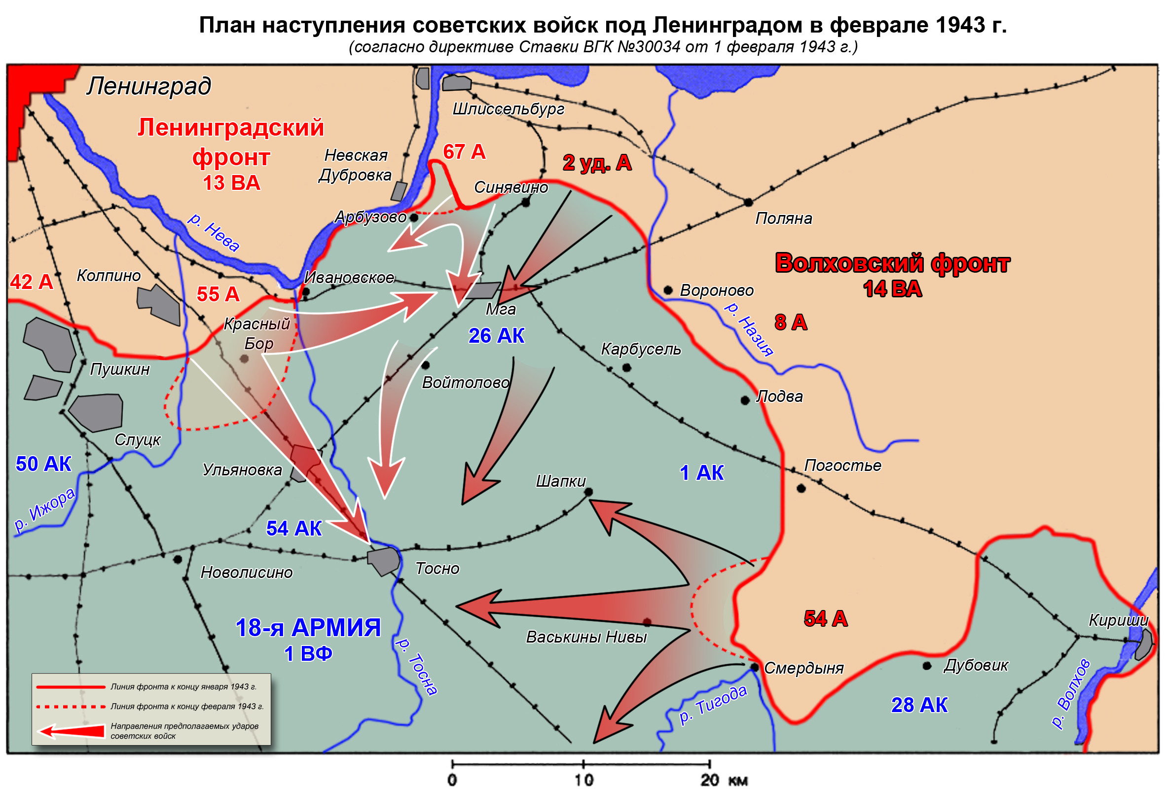 Схема ленинградской битвы